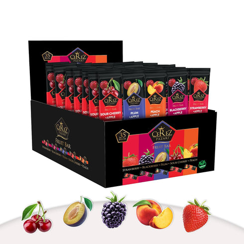 Cerez Pazari Fruit Leather Snacks Variety Pack for Adults and Kids, Healthy
