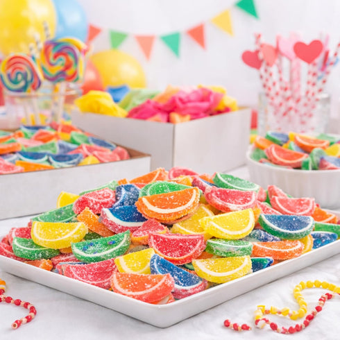 5lb Gummy Assorted Fruit Slices Large Assorted Sugar Candy - Bulk Box, Traditional Old Fashioned Chewy Sweet