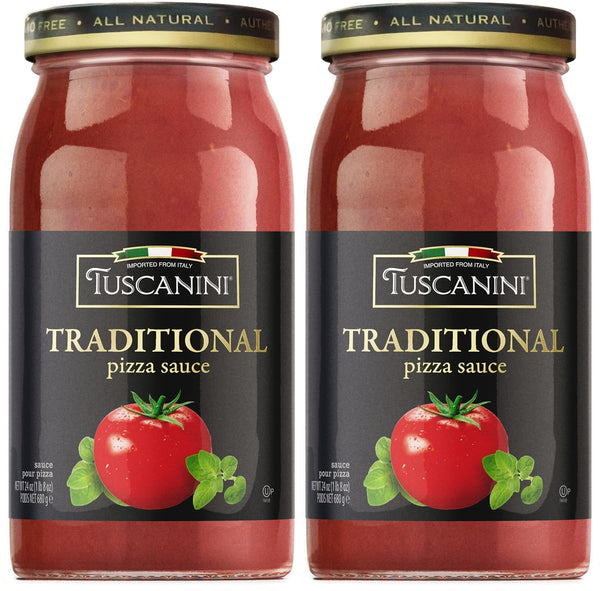 Tuscanini Traditional Italian Pizza Sauce, 24.3oz (2 Pack) - Non GMO, Product of Italy