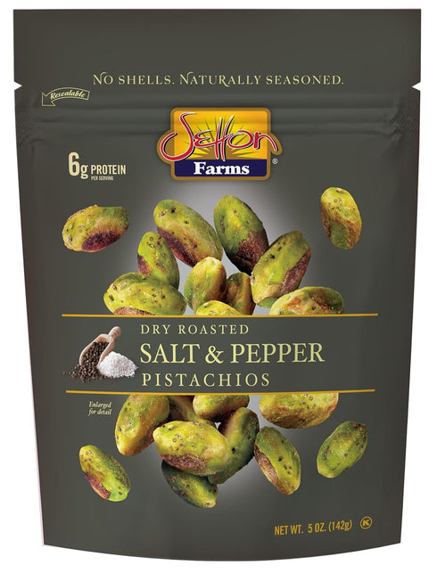 Setton Farms Naturally Seasoned Pistachio Kernels, Salt and Pepper, No Shell Pistachios,