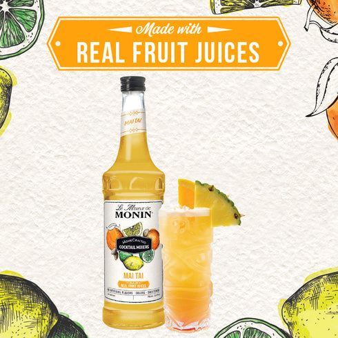 (750 ml, 2-Pack) Monin - HomeCrafted Mai Tai Cocktail Mixer, Ready-to-Use Drink Mix, Tropical Blend of Pineapple