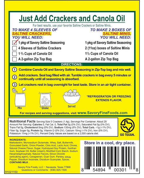 Savory Saltine Seasoning, 1.4 Ounce, Garden Dill, 4 Pack