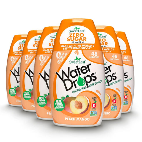 SweetLeaf Water Drops, Peach Mango Sugar-Free Water Enhancer Drops, Stevia & Monk