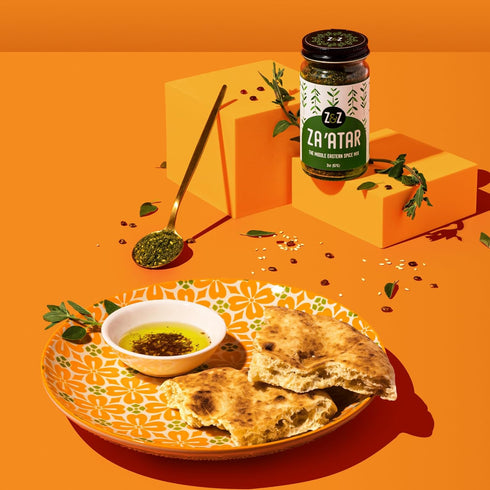 Za'atar by Z&Z | Za'atar Spice Blend with Zaatar Spice, Sumac, & Toasted Sesame Seeds | Za'atar Seasoning for Breads, Salads, Chicken, or Snacks | Savory & Tangy Palestinian Zaatar Seasoning, 2 Oz