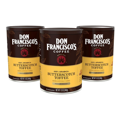 Don Francisco's Butterscotch Toffee Ground Flavored Coffee: Rich 100% Arabica Beans with
