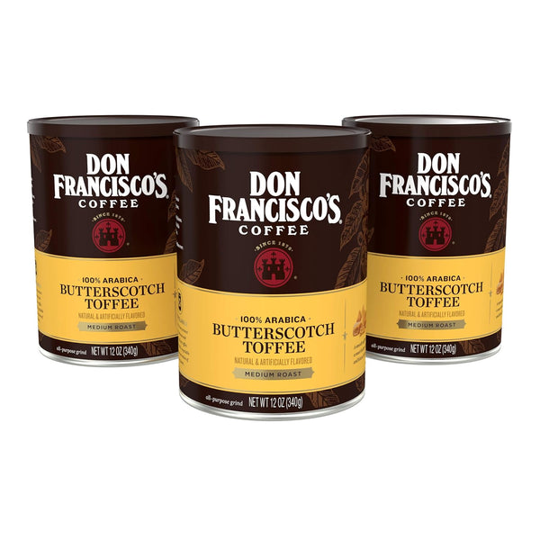 Don Francisco's Butterscotch Toffee Ground Flavored Coffee: Rich 100% Arabica Beans with