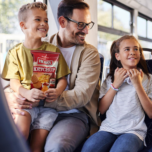 Pack (Pack 12, 1 Herr's Ketchup Ripple Potato Chips Sample of Ounce Bags) Bold and Tangy Ketchup-Flavored Chips Fun
