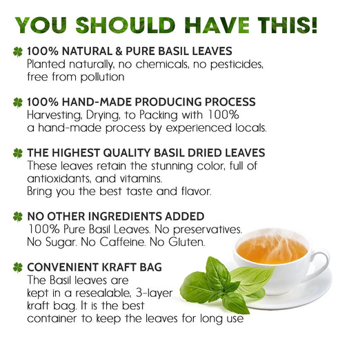 8oz 100% Lavendium, Premium Dried Basil Pure, Non-GMO, Gluten-Free, Vegan Aromatic Culinary Herb for Cooking, Garnish