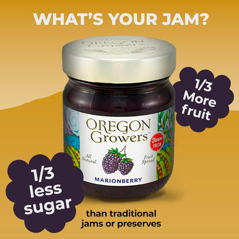 12 Oz (Pack 1) Oregon Growers Marionberry Fruit Spread - Marionberry Jam Made In Oregon, Blackberry Jam, Blackberry