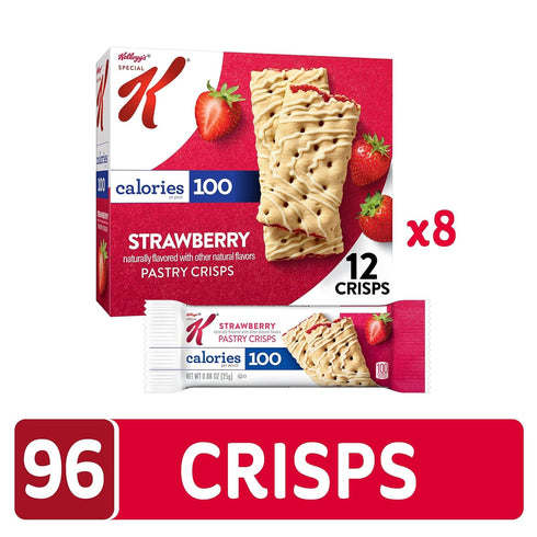 100 (8 96 Count) Special K Bar Pastry Crisps, Breakfast Bars, Calorie Snacks, Strawberry Boxes