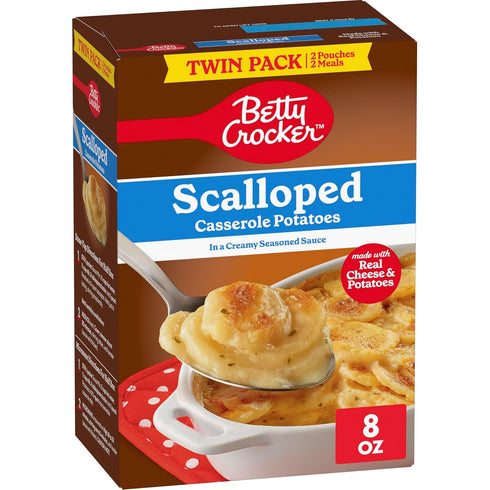 Betty Crocker Scalloped Casserole Potatoes, Made with Real Cheese, Twin Pack, 8