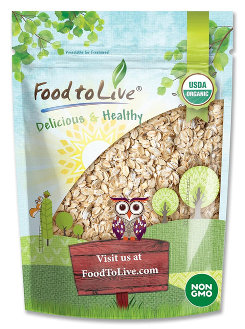 Food to Live Gluten Free Organic Regular Rolled Oats, 2 Pounds Non-GMO,