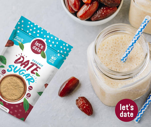 (12oz (Pack 2)) Lets Date | Organic Date Sugar | Excellent Sugar Substitute | Baking Sugar Alternative | Good Source