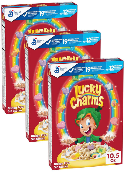 General Mills Lucky Charms Gluten Free Cereal with Marshmallows, Kids Breakfast Cereal with Whole