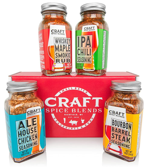 4-Pack Set Craft Spice Blends Grilling Seasoning & Rub Gift - Top Shelf Spices Raising the Bar on Flavor - Spice Blends