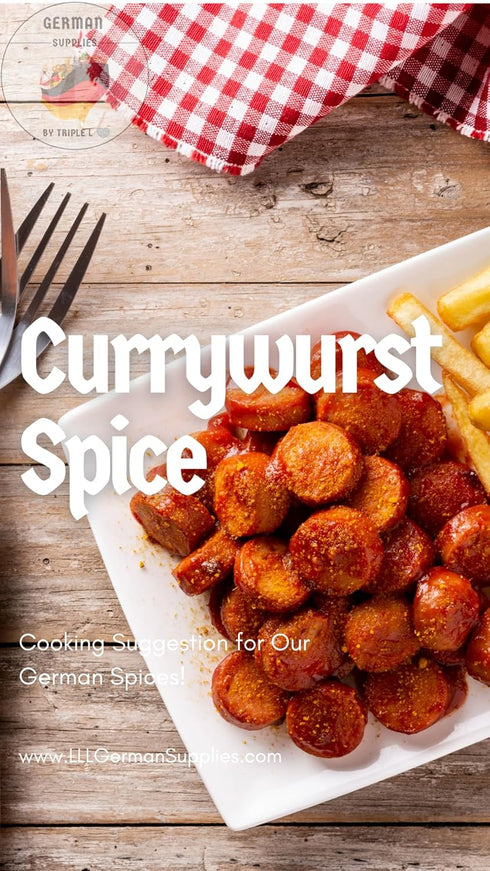 4x Mild German Curry Powder Currywurst Seasoning - Traditional Recipe for Sausages and More