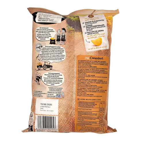 Brets 125g (4.4oz), Pack 2 Camembert Gourmet Potato Chips, Imported from France