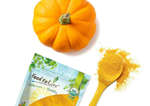 2 100% Food to Live Organic Pumpkin Fruit Powder, Pounds Non-GMO, Milled Dried Pumpkin, Pure, No Additives, Vegan
