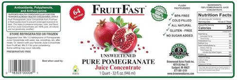 (32 OZ) 65 100% Pomegranate Juice Concentrate by FruitFast - FL Unsweetened, Brix Pure Concentrated Juice - Pomegranate