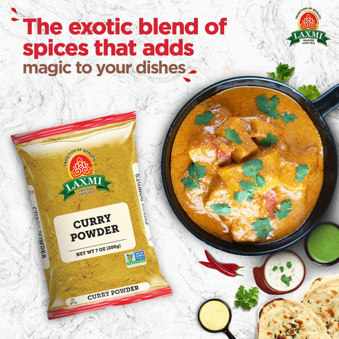 200gm (7oz) Laxmi Curry Powder | Curry powder seasoning with a blend of spices | Non-GMO Product | For cooking