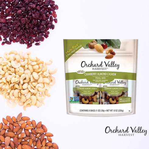 Mix-1 oz (8 Pack) ORCHARD VALLEY HARVEST Cranberry Almond Cashew Trail