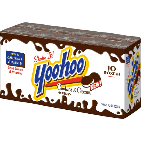 6.5 oz 40 pack (4 Packs 10) Yoo-hoo Cookies and Cream Drink, fl boxes