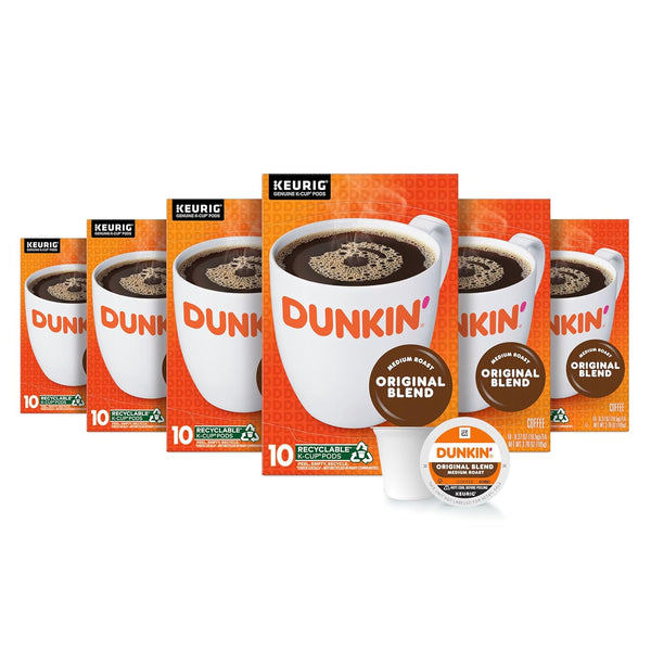 Dunkin Original Blend Coffee, Medium Roast, K-Cup Pods, Keurig K-Cup Pods, 10
