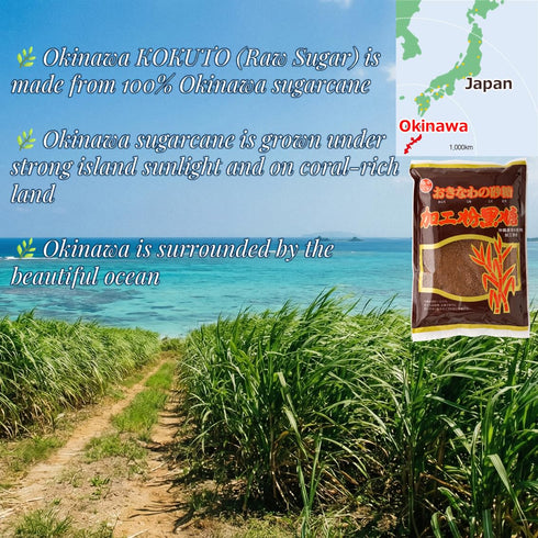 Molasses)250g/9oz 100% GOHAN JAPAN Okinawa Powdered KOKUTO (Raw Sugar + Unrefined Cane Sugar + Sugarcane made from