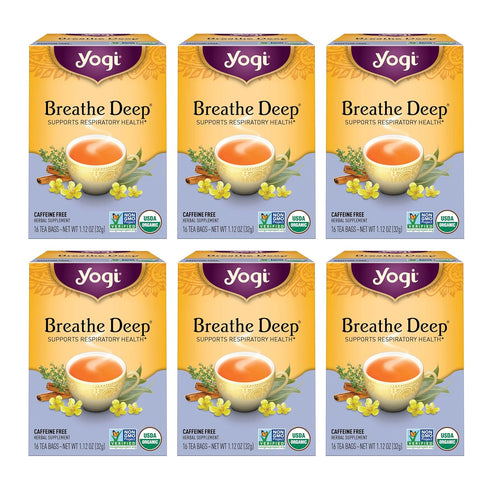 Yogi Tea Breathe Deep Tea - 16 Tea Bags per Pack (6