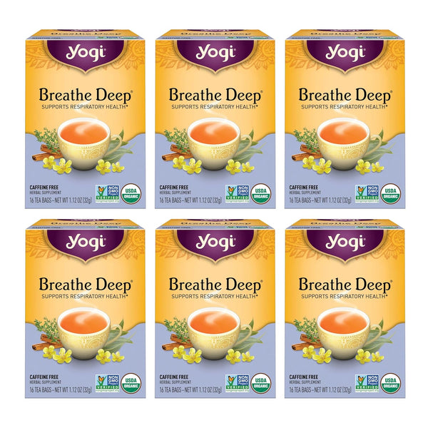 Yogi Tea Breathe Deep Tea - 16 Tea Bags per Pack (6