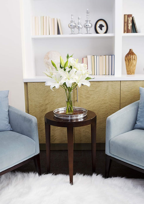 KaBloom PRIME NEXT DAY DELIVERY - Mothers Day Collection - Pure Love Bouquet of Fresh White Lilies with Vase.Gift
