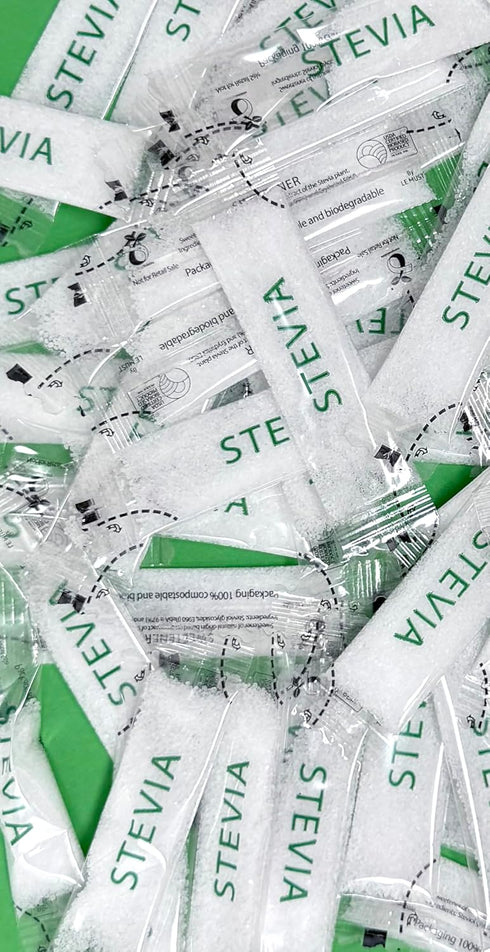 Packets Packets 1g (100 Pack) Le Must Stevia Sweetener Biodegradable Compostable Clear Stick Stevia Stevia Sugar