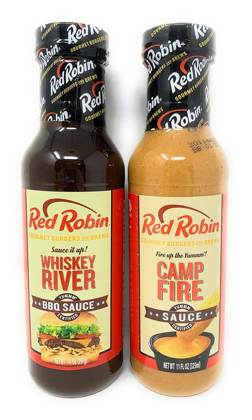 Red Robin Campfire & Whiskey River BBQ Sauce Combo, 1 Bottle Each