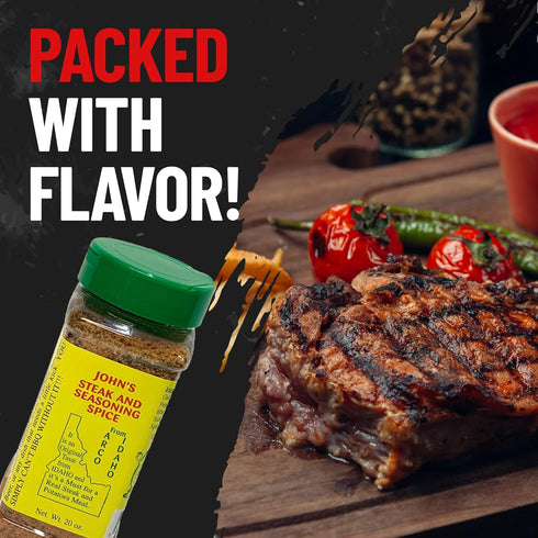 20 oz Johns Steak and Seasoning Spice, Original Flavor Steak Seasoning for Grilling, Pork Chops, Steaks, Burgers