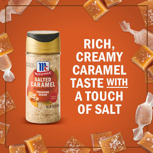 3.81 oz McCormick Finishing Sugar, Salted Caramel, Limited Edition, Creamy Caramel Flavor with a Touch of Salt