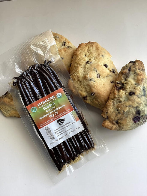 25 Organic Madagascar Vanilla Beans Grade A for Extract, Cooking and Baking by FITNCLEAN VANILLA| Certified USDA