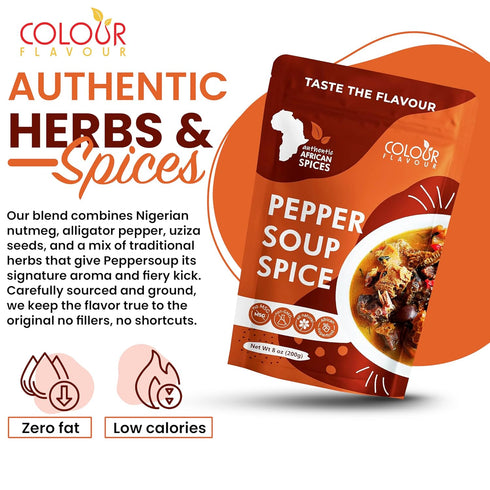 COLOUR FLAVOUR PEPPER SOUP SPICE SEASONING | Soup seasoning | Made from Organic Herbs and Spices | A Unique Blend