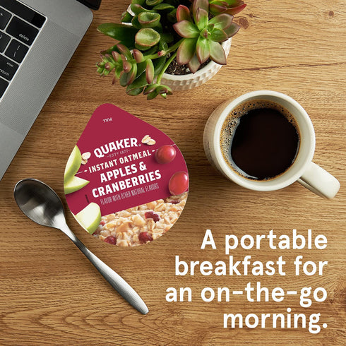1.79 (Pack 12) Quaker Instant Oatmeal Instant Oats Express, Apple Cranberry, Ounce