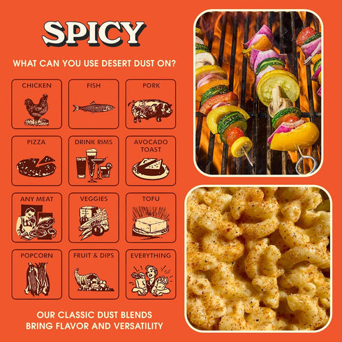 5oz Desert Dust Spicy All-Purpose Chiltepin Pepper Seasoning with Organic Date Sugar | Bold Medium-Hot Heat for Steak