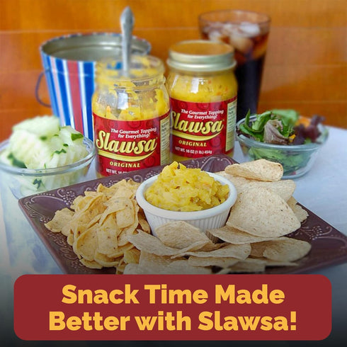 17.8 oz Slawsa Original The Crunchy Relish Alternative | All-Natural Gourmet Topping for Hot Dogs, Burgers & Brats