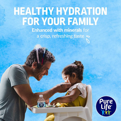24 Pack 8 Oz Pure Life Purified Water Bottles, - Still Bottled Water Enhanced with Minerals for a Crisp Taste, Plastic
