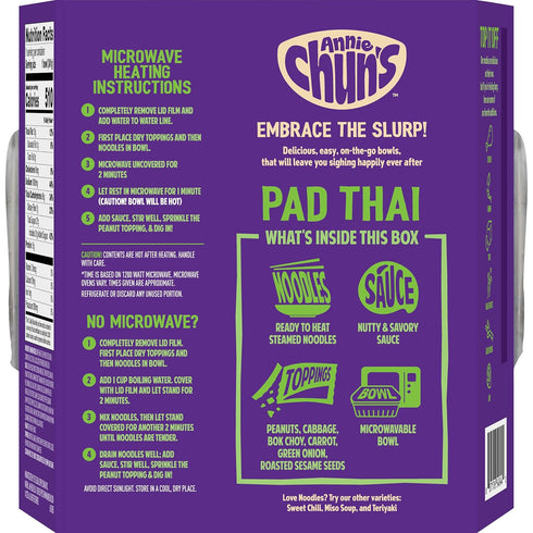 8.52 oz (Pack 6) Annie Chun's Pad Thai Noodle Bowl