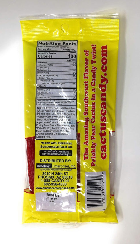 Cactus Candy Company 8oz 24 Cactus Candy Prickly Pear Licorice Twists - bag - twists per bag