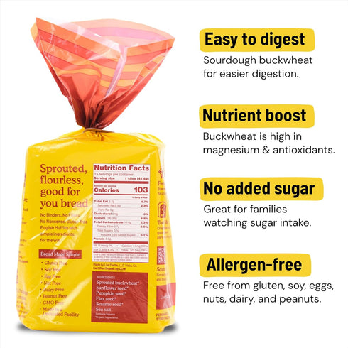 PACHA 22 OZ Organic Multiseed Buckwheat Sourdough