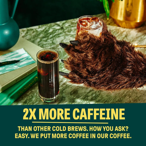100% 32 oz, 3 pack Wandering Bear Straight Black Organic Cold Brew Coffee - Extra Strong, Bold, Smooth, Unsweetened