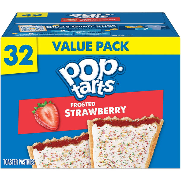 Pop-Tarts Toaster Pastries, Breakfast Foods, Kids Snacks, Mega Value Pack, Frosted Strawberry
