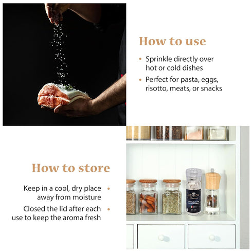 105g Diamante Italy Black Truffle Sea Salt with Glass Grinder - Gourmet Truffle Salt Seasoning - Specialty Seasoning