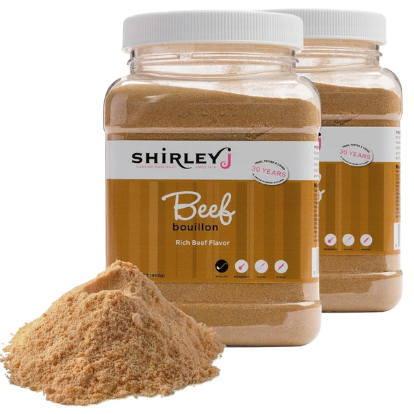 Shirley J Rich Beef Bouillon Powder, Multi-Use Soup Base & Lower Sodium