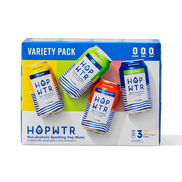 HOP WTR - Sparkling Hop Water - Variety Pack (12 Pack) -