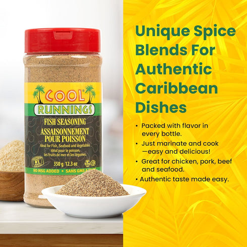 350g Cool Runnings Fish Seasoning - Authentic Caribbean Spice Blend for Grilled, Baked, and Fried Fish, Ideal